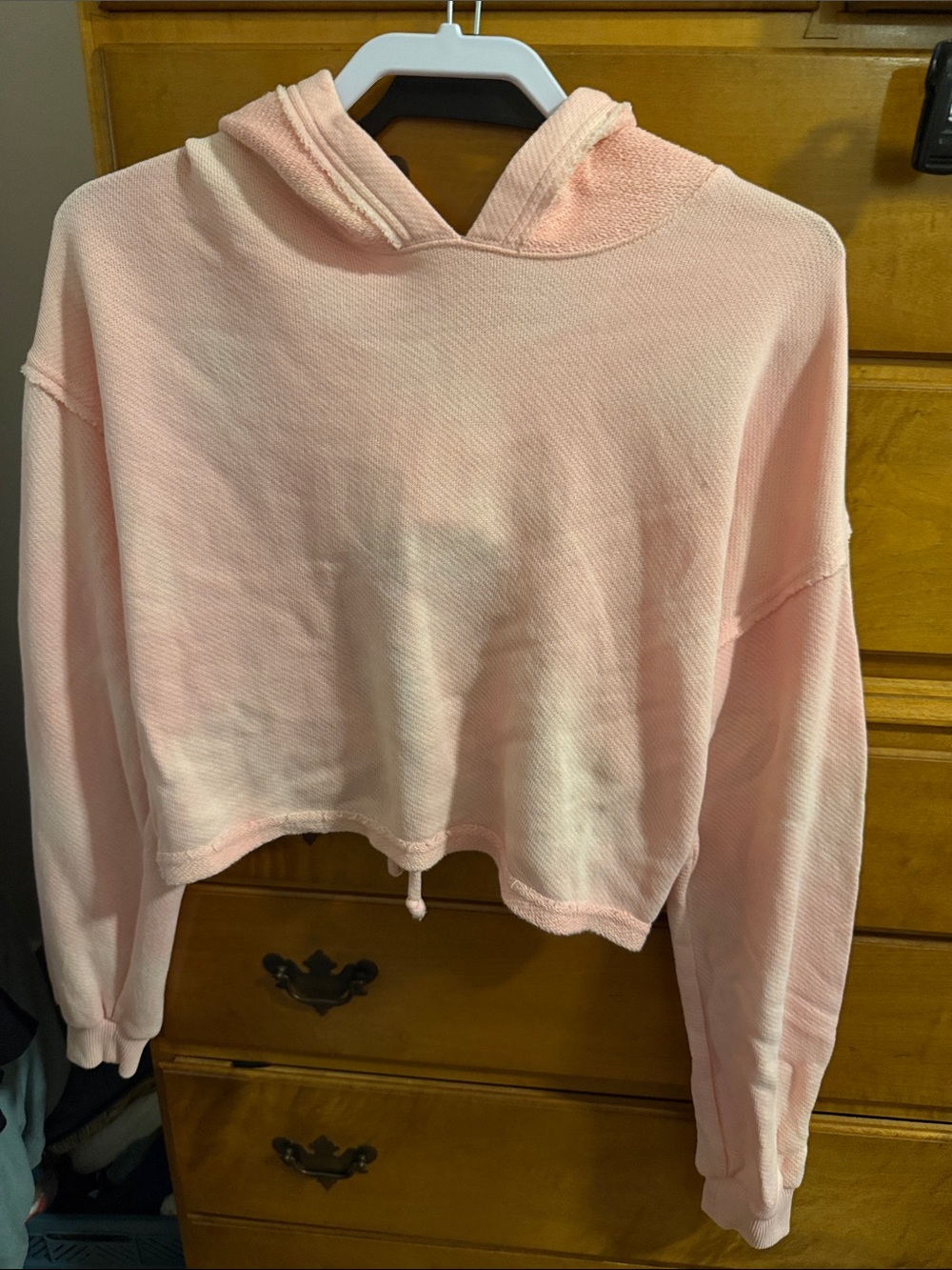Cropped Pink Hoodie Sweatshirt - Soft Lightweight Women's Top